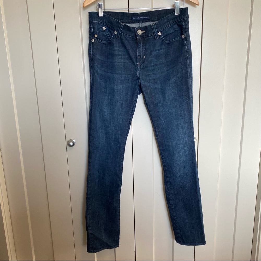 Rock & Republic Dark Blue Straight Leg Jeans